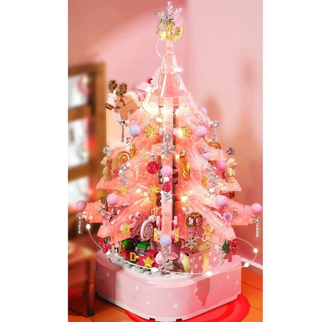 Pink Crystal Christmas Tree Building Block Set 🔥