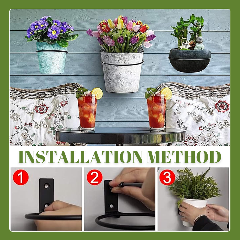 Round Foldable Wall-Mounted Flower Pot Holder - Free expansion screws