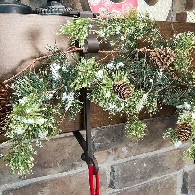 🎄Heavy duty 2-in-1 garland and stocking hangers