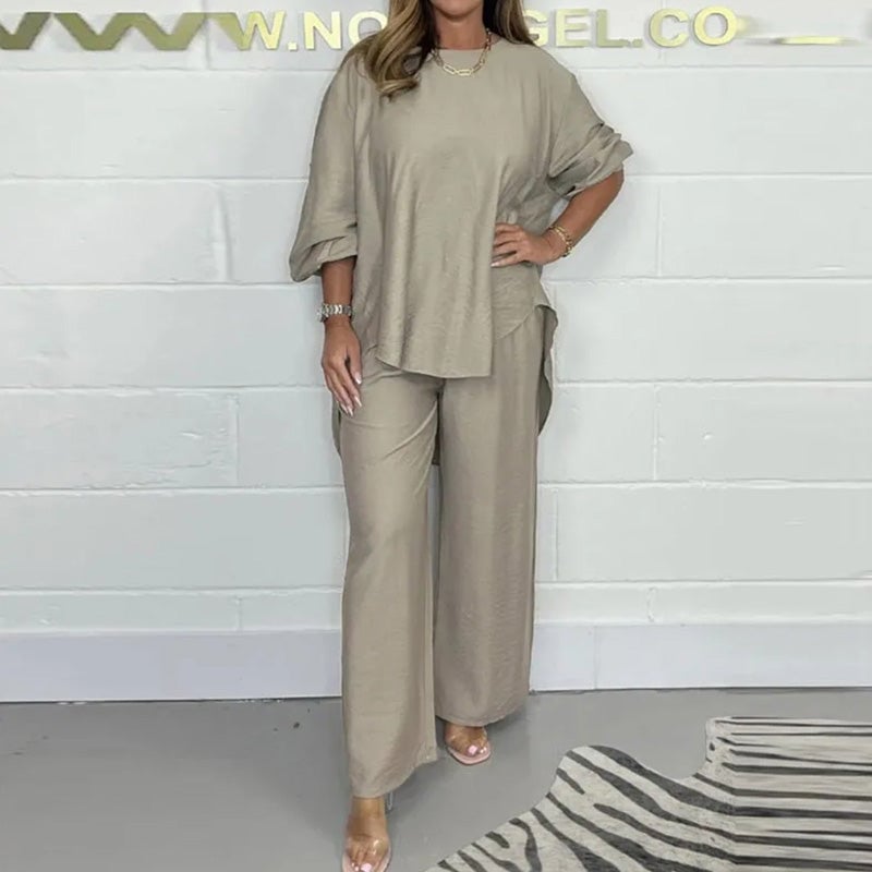 💕Women's Long Sleeve Blouse and Wide Leg Pants Set✨