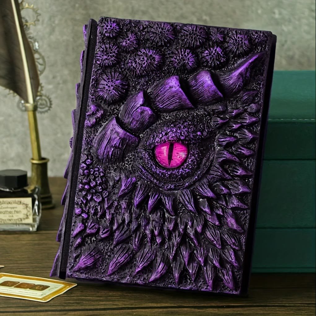 Dragon Eye 3D Embossed Journal - Handmade Resin Engraved Notebook