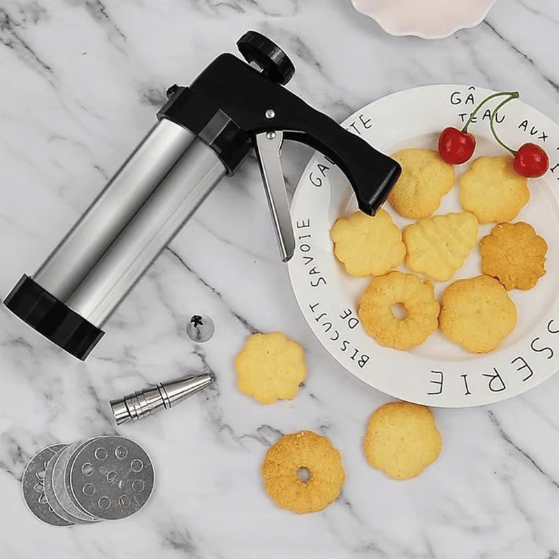 🔥Cookie Press Set-Free 16 pattern pieces + 8 spouts + cleaning brush