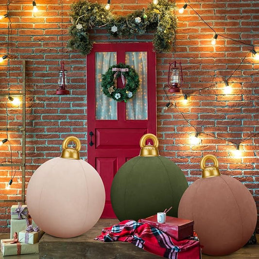 🎄Inflatable Christmas Decorations - 2024 Giant Inflatable Velvet Christmas Balls