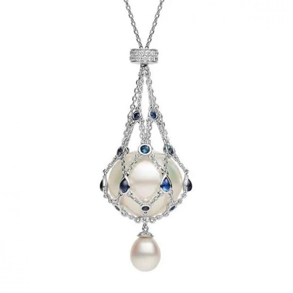 Pearl and Gemstone Lavalier Pendant