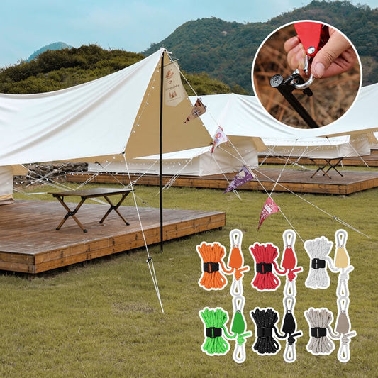 Portable Adjustable Fix Tent High Strength Fast Release Pulley Camping Rope(4 Pcs/Set)