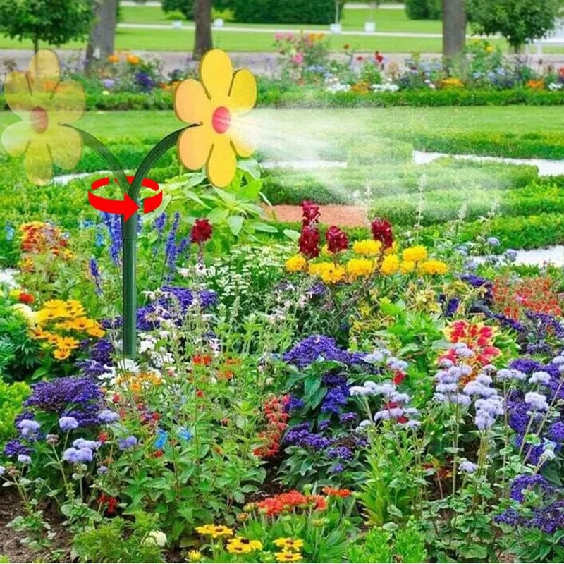 🔥Summer Hot Sale🌻Funny Dancing Sunflower Whirling Garden Sprinkler With Adapter