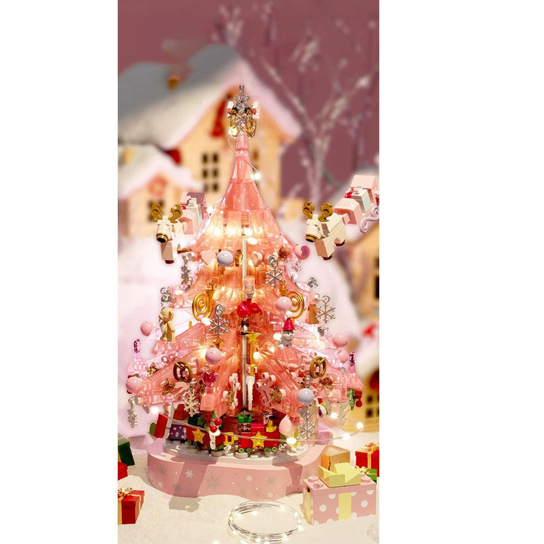 Pink Crystal Christmas Tree Building Block Set 🔥