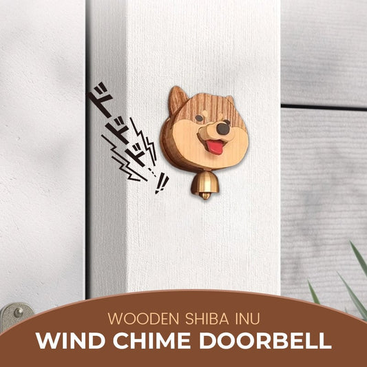 Handmade pure wood Shiba Inu wind chime doorbell🐶