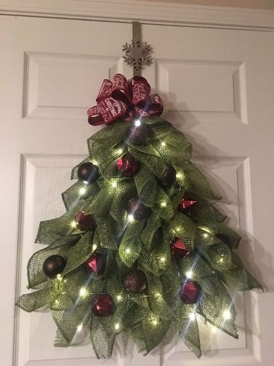 Handmade Christmas Tree Wreath for Front Door