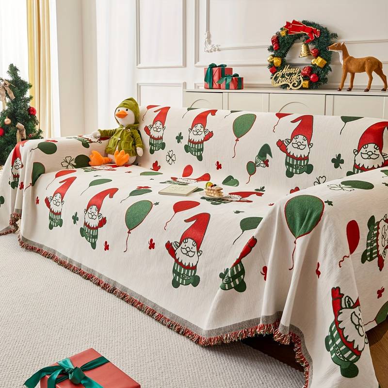 Christmas Theme Sofa Covers with Tassels