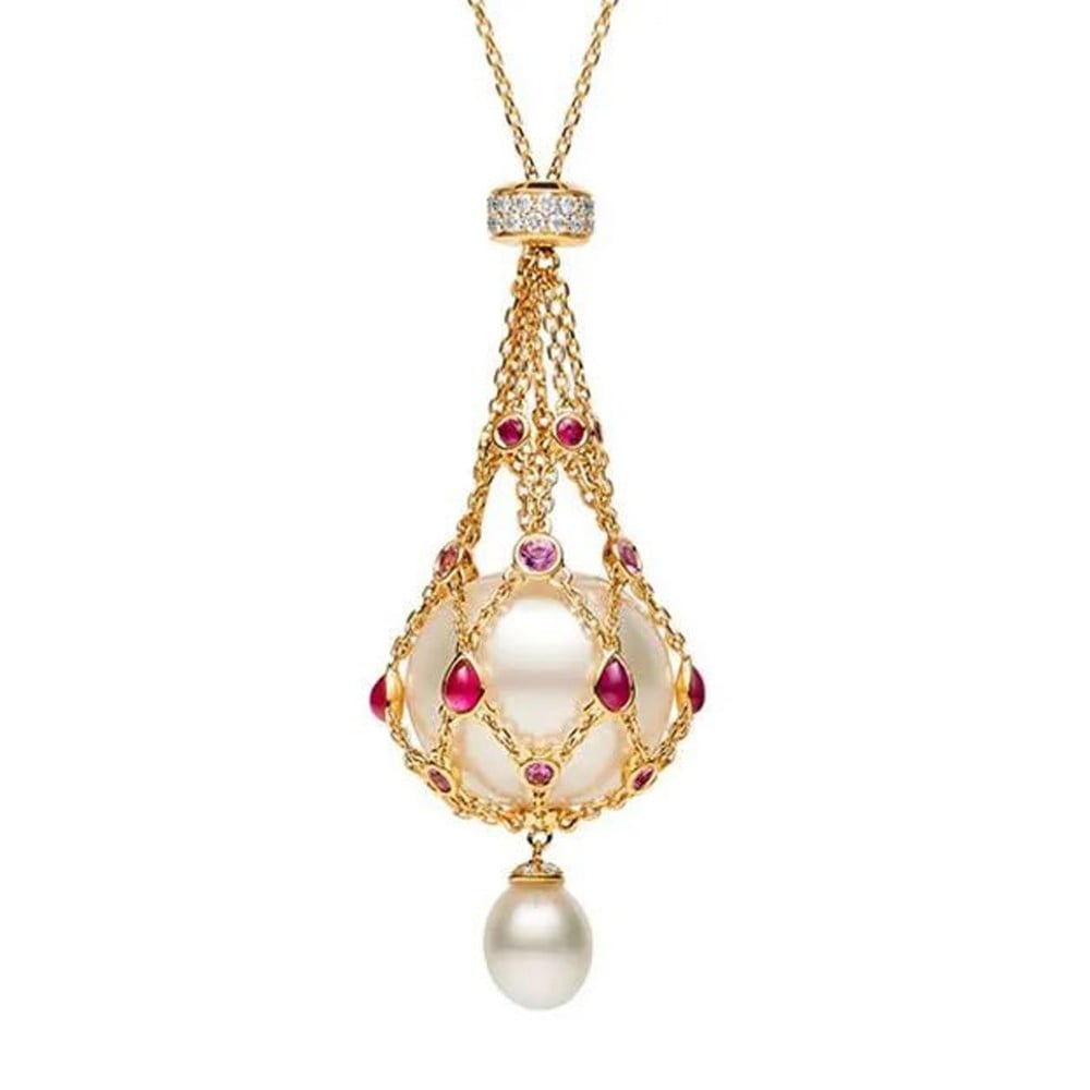 Last Day 55% Off--Pearl and Gemstone Lavalier Pendant