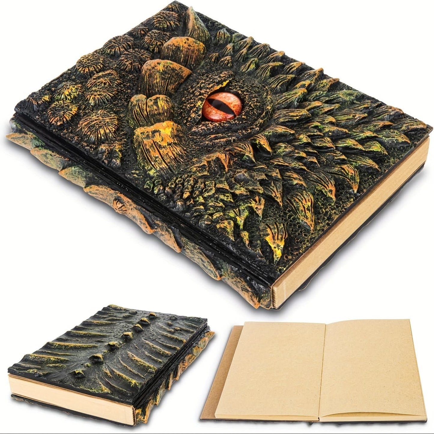 Dragon Eye 3D Embossed Journal - Handmade Resin Engraved Notebook