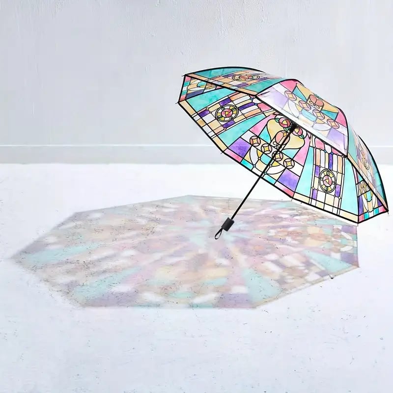 🔥Vintage Stained Glass Automatic Umbrella