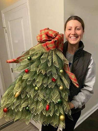 Handmade Christmas Tree Wreath for Front Door