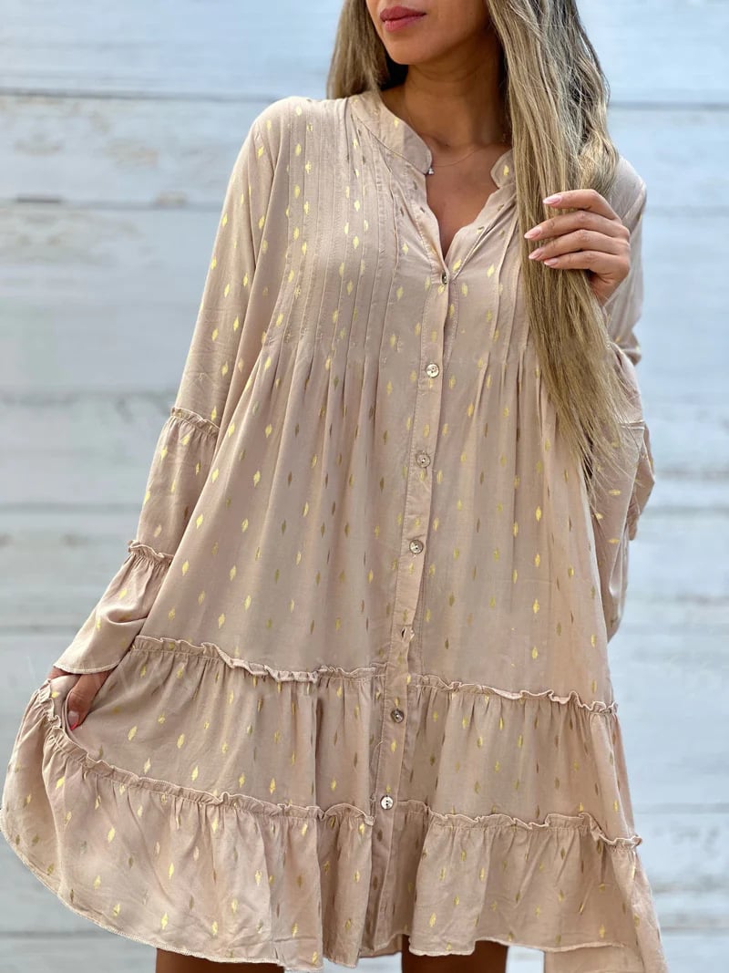 Fashion Flared Sleeve Loose Fit Casual Dress (Buy 2 Free Shipping)