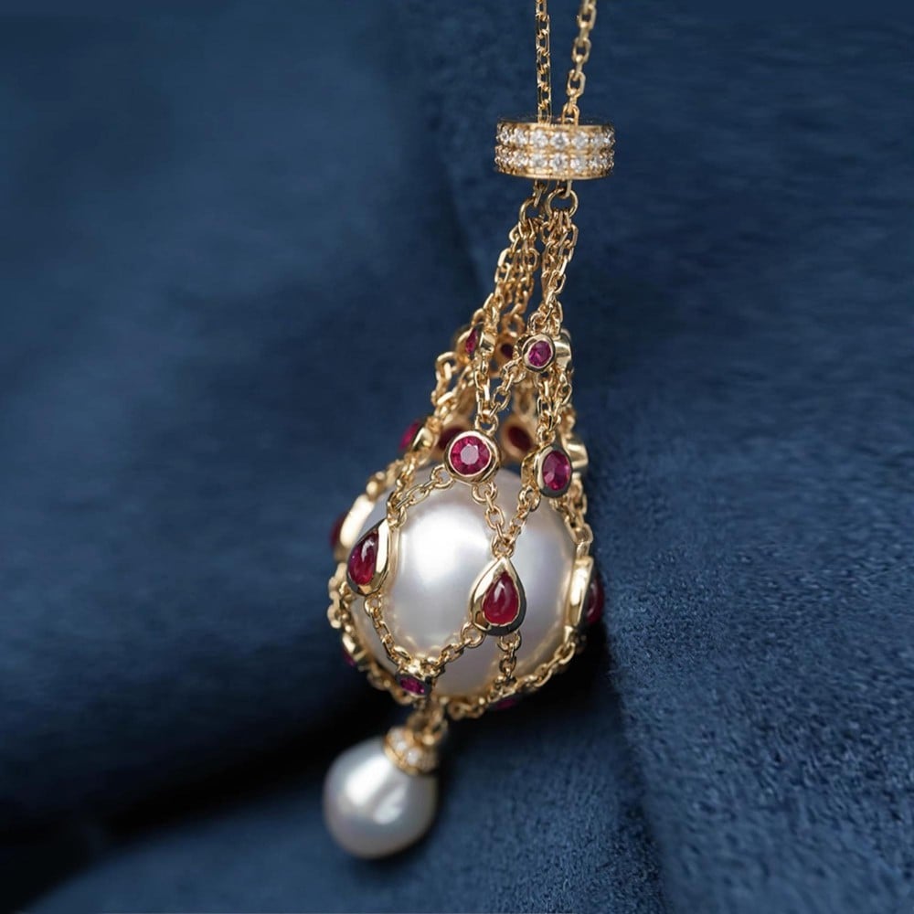 Last Day 55% Off--Pearl and Gemstone Lavalier Pendant