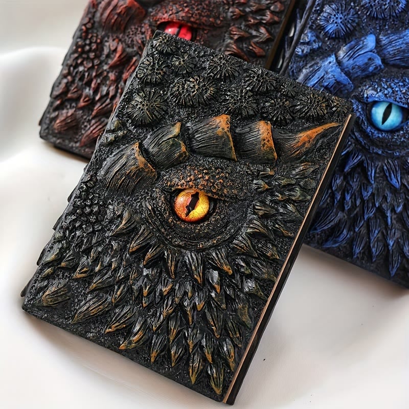 Dragon Eye 3D Embossed Journal - Handmade Resin Engraved Notebook