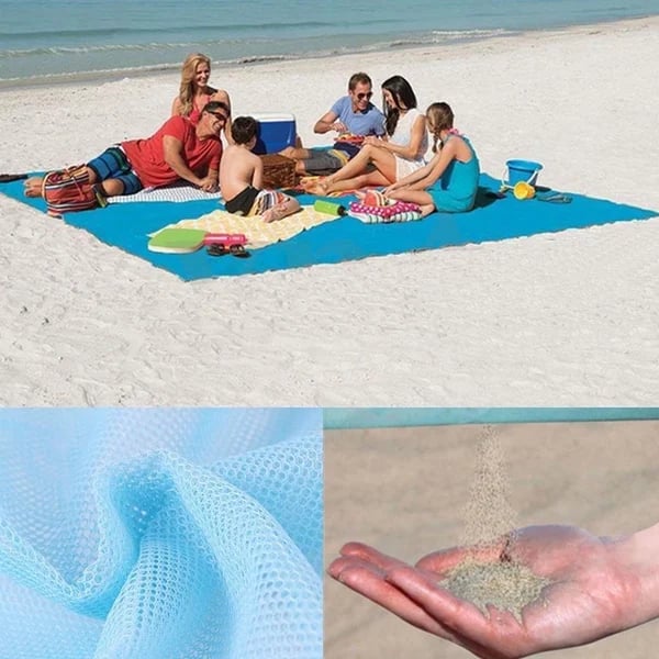 🔥Summer Hot Sale🔥Sandproof Beach Blanket (With 4 Anchor Stakes)