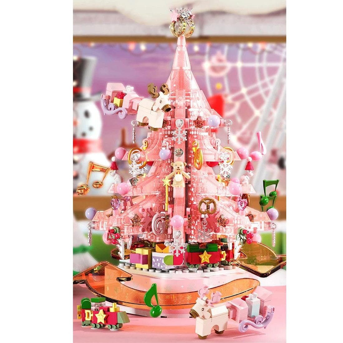 Pink Crystal Christmas Tree Building Block Set 🔥