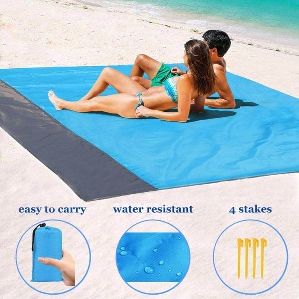 🔥Summer Hot Sale🔥Sandproof Beach Blanket (With 4 Anchor Stakes)