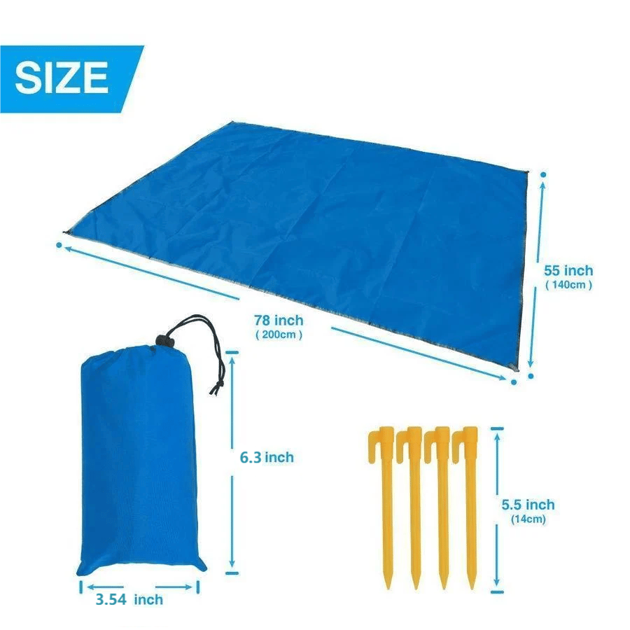 🔥Summer Hot Sale🔥Sandproof Beach Blanket (With 4 Anchor Stakes)