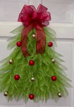 Handmade Christmas Tree Wreath for Front Door