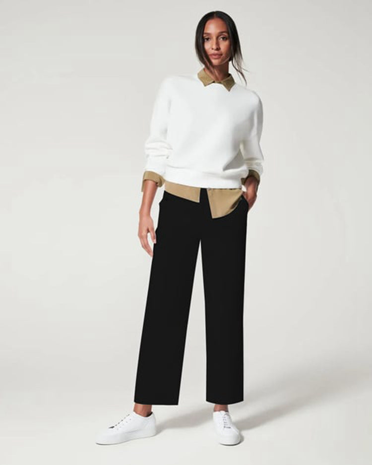 🔥Hot Sale 🔥 Stretch Twill Cropped Wide Leg Pants