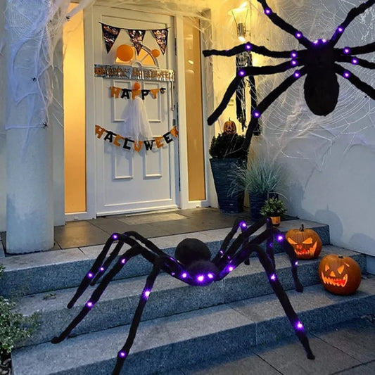 💥500CM Spider web Halloween Decorations Glowing Spider