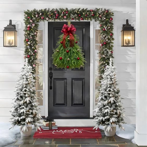 Handmade Christmas Tree Wreath for Front Door