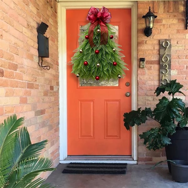 Handmade Christmas Tree Wreath for Front Door