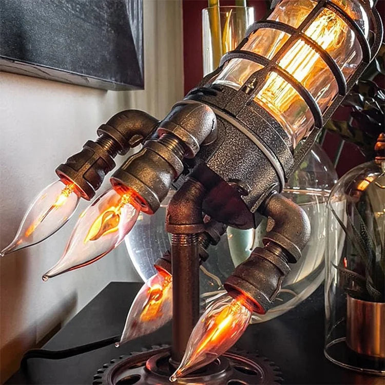 🚀Steampunk Rocket Lamp