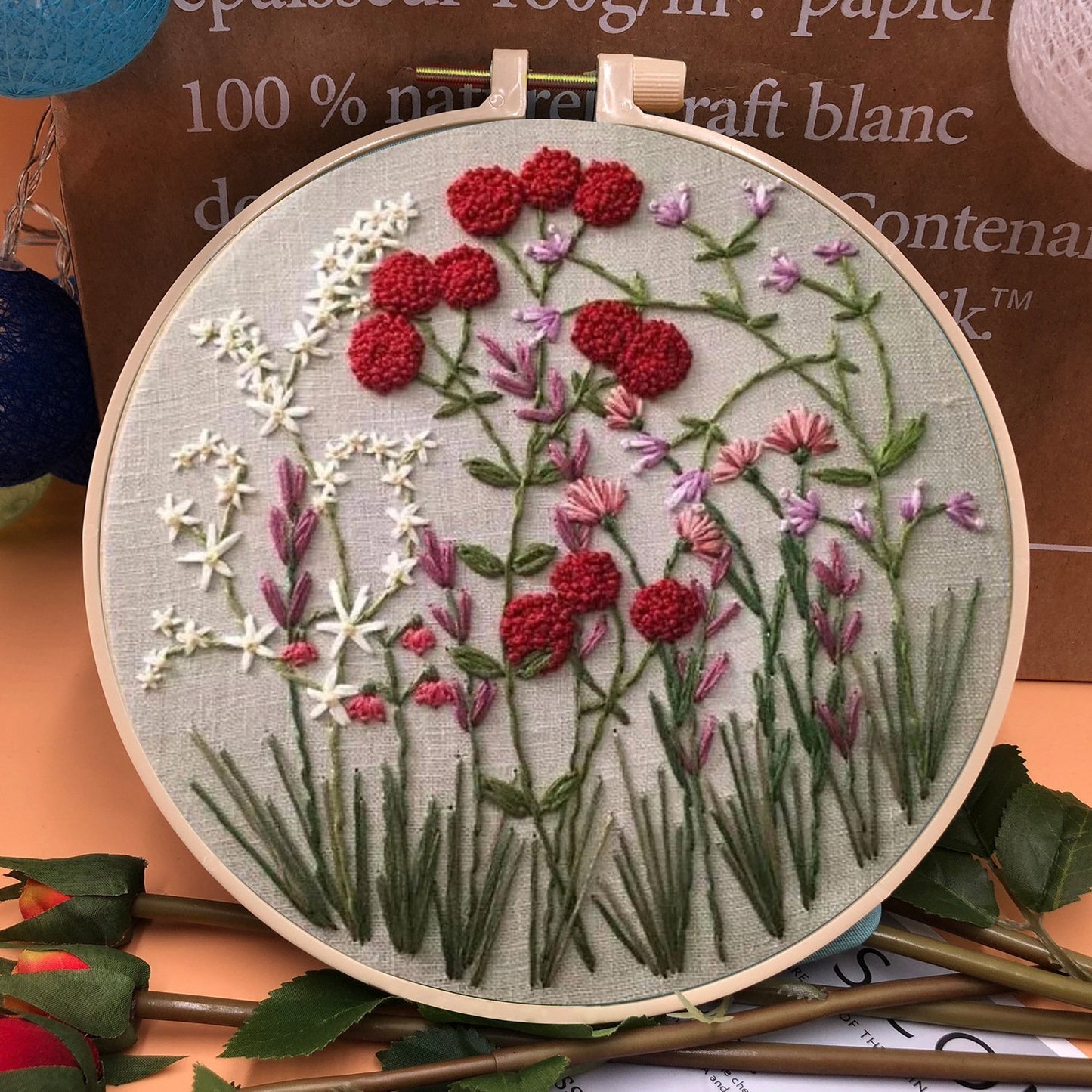 49% OFF - Perfect Gift - Embroidery  Hoop Flower Kit for Beginner