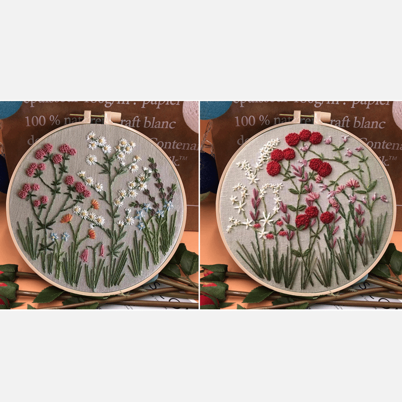 49% OFF - Perfect Gift - Embroidery  Hoop Flower Kit for Beginner