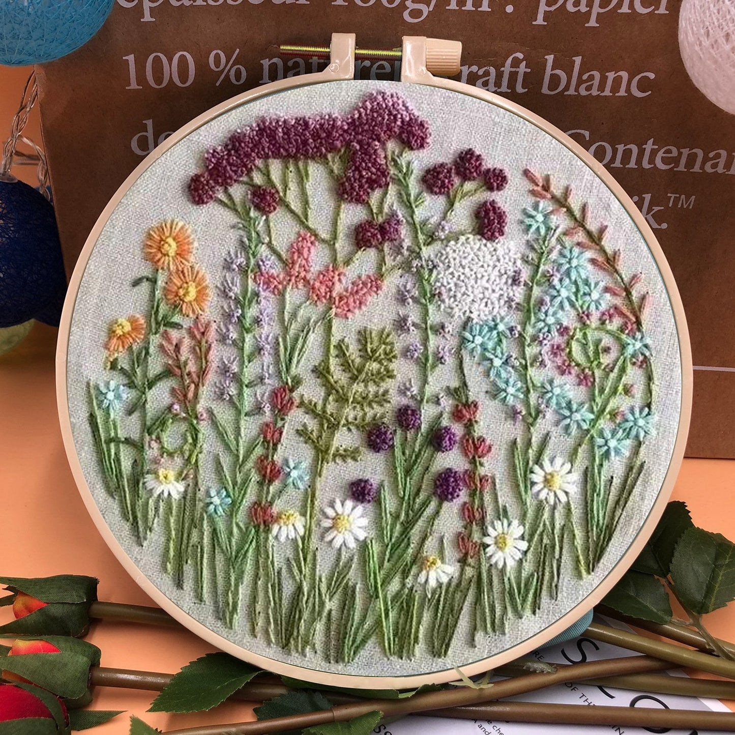 49% OFF - Perfect Gift - Embroidery  Hoop Flower Kit for Beginner