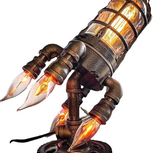 🚀Steampunk Rocket Lamp