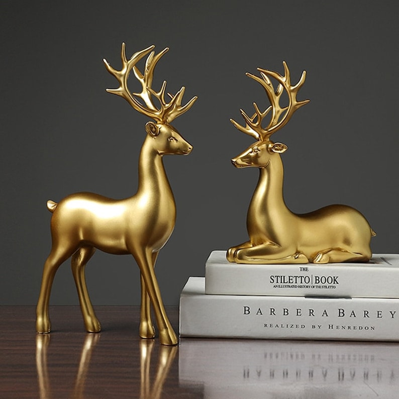 🦌Golden Couple Deer Figurines✨