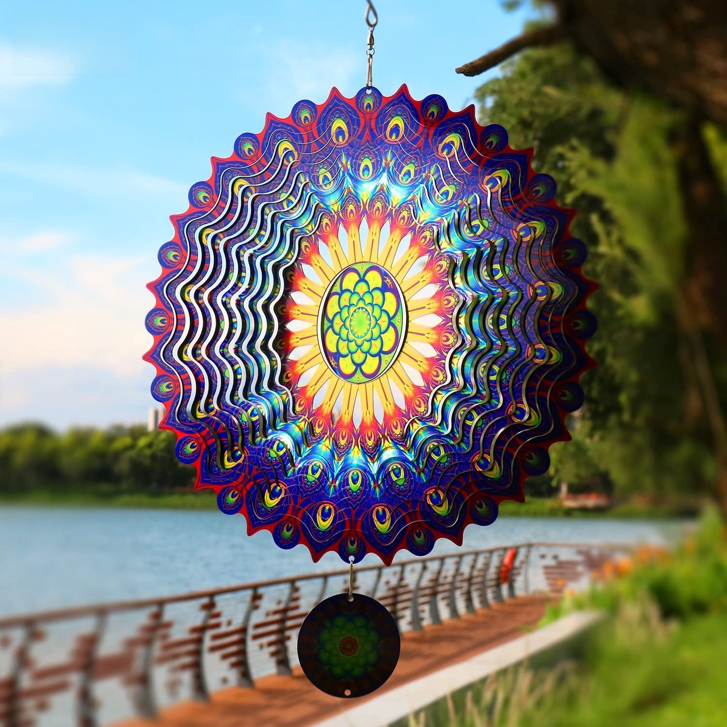 Stainless Steel Wind Spinner - Stunning 3D Effect