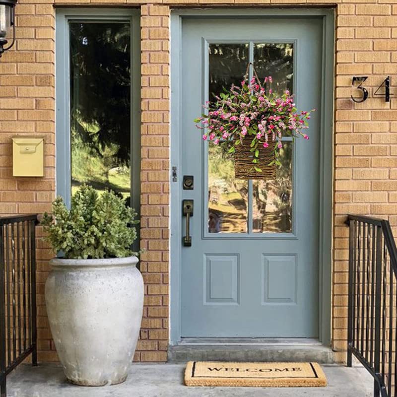 💐Cream Hydrangea Door Hanger Basket Wreath