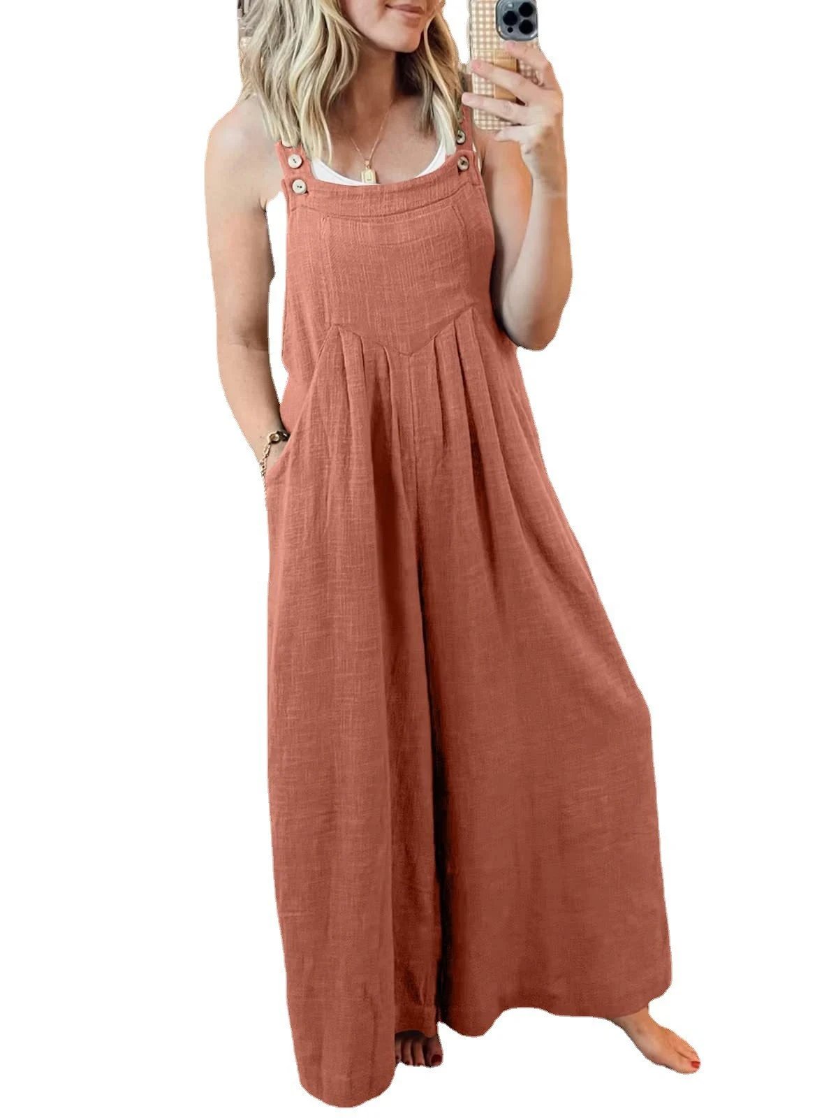 2023 HOT SALE PLUS SIZE WIDE LEG OVERALLS JUMPSUIT