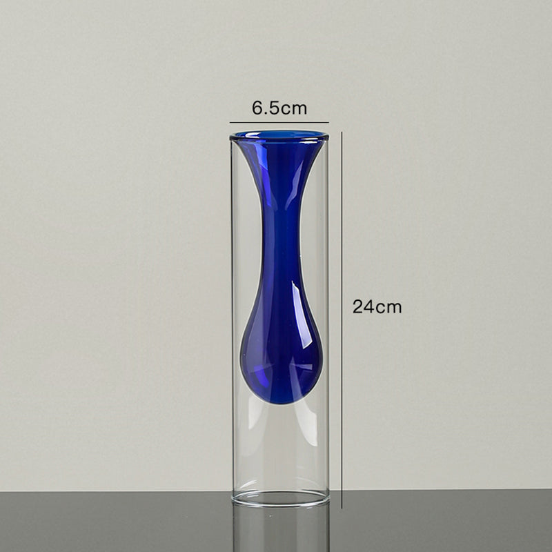 transparent glass vase