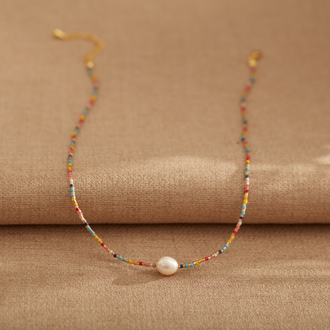 Rainbow Pearl Necklace