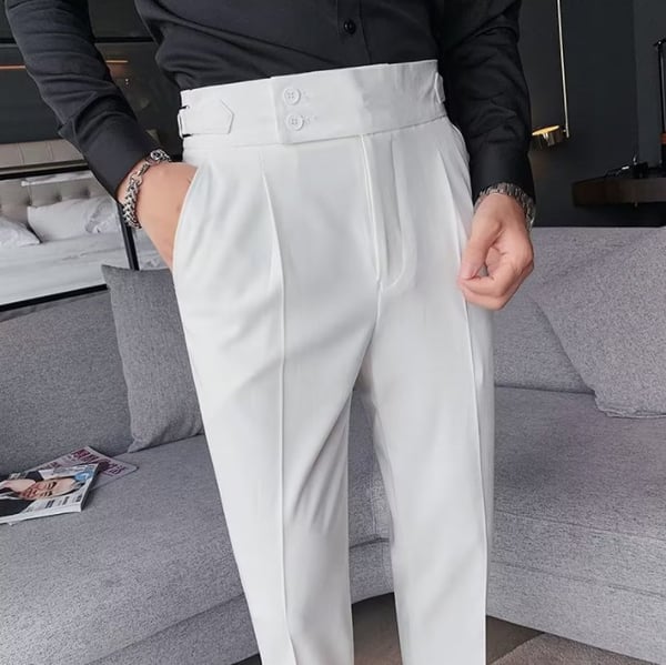 Plain Straight Casual Pants For Men