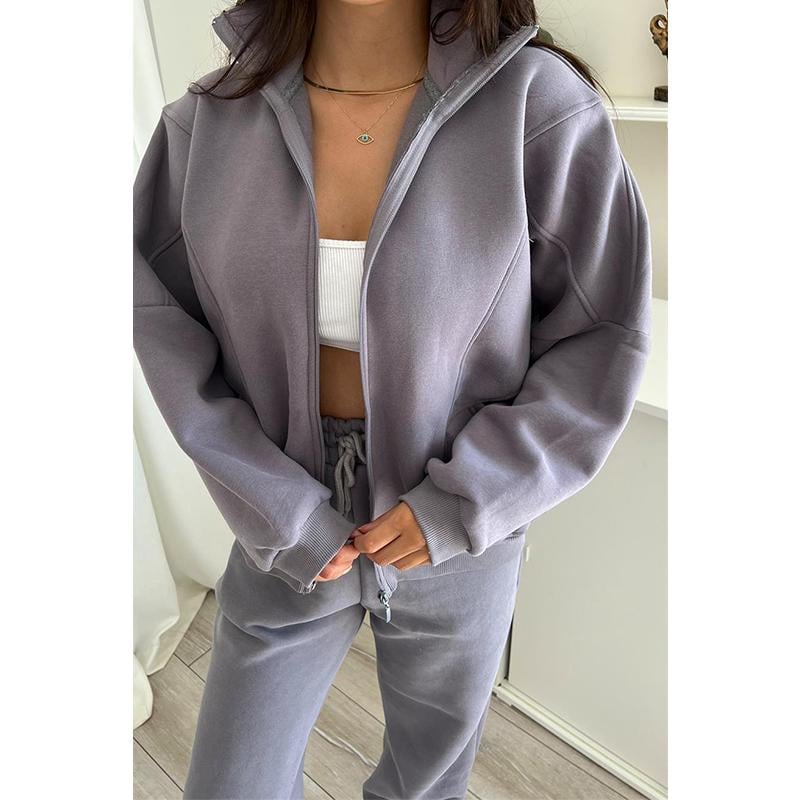 Triple Threaded High-Neck Casual Sportswear 2-piece set