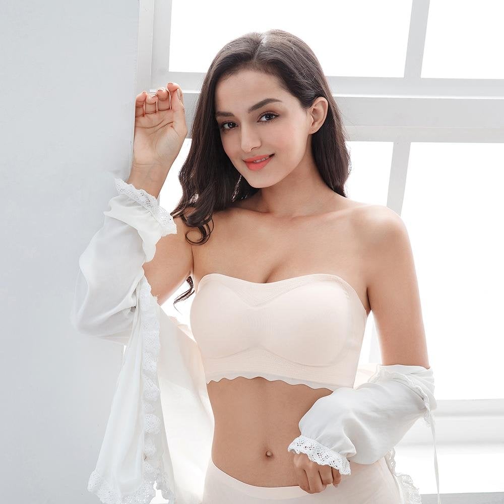 💥Ice Silk Non-slip Tube Top Strap Bra