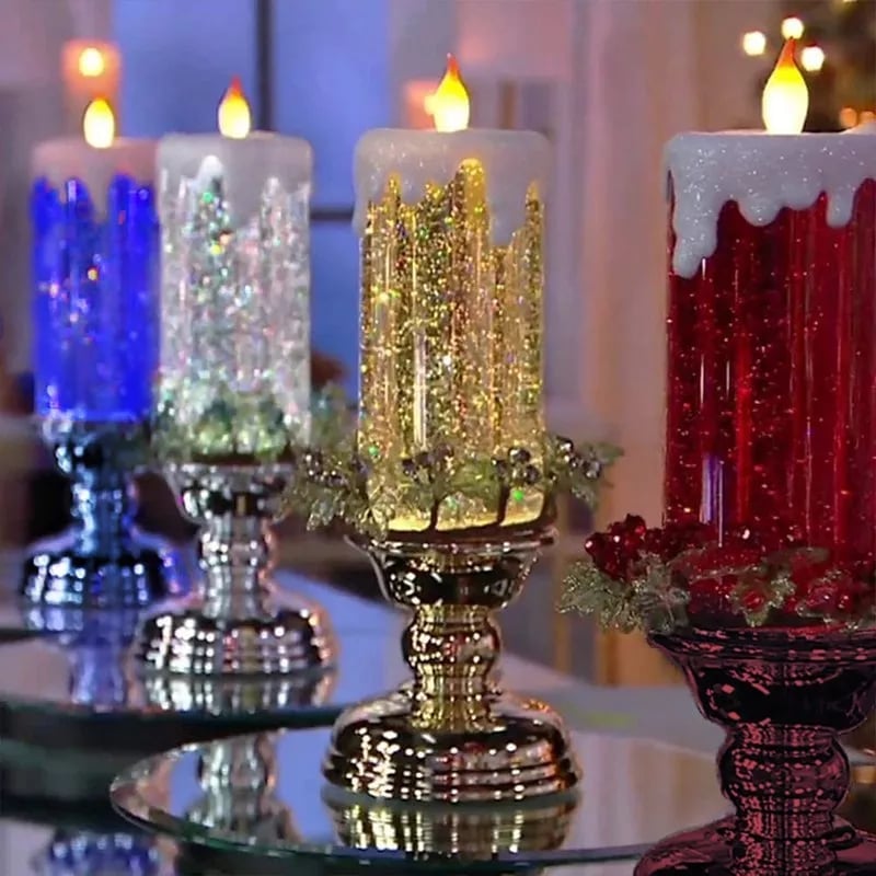 LED Christmas Candles  With Pedestal