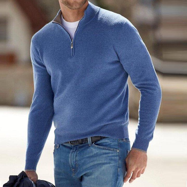 🎁Hot Sale🔥Men's Cashmere Zip Basic Sweater