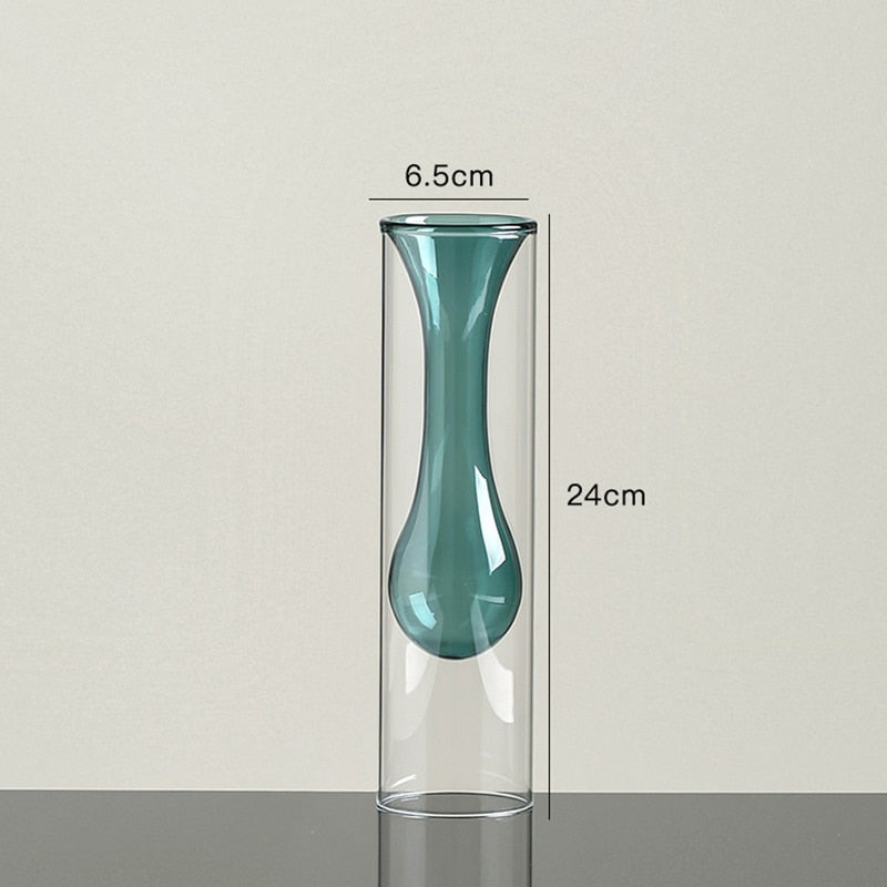 transparent glass vase