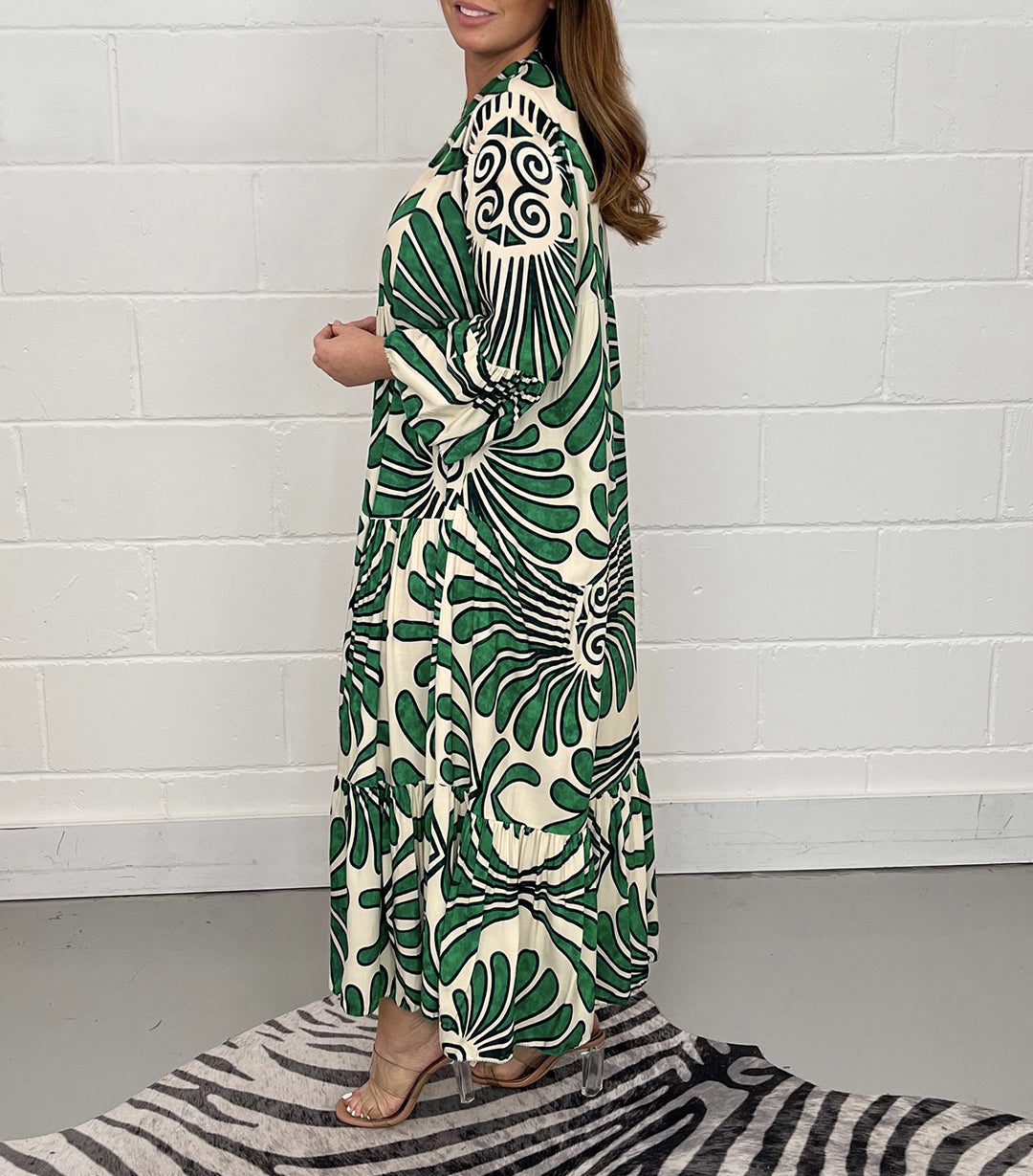 Printed Button Up Maxi Dress