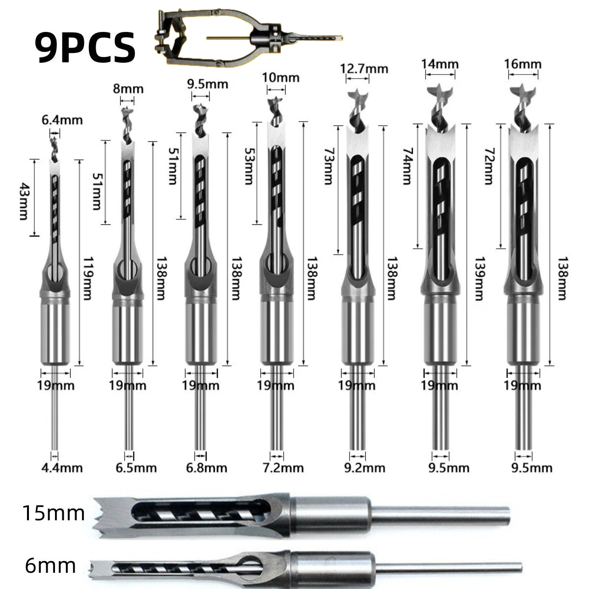 💥Efficient Woodworking Essential 💥 Adapter and Square-Headed Wood Chisel Set