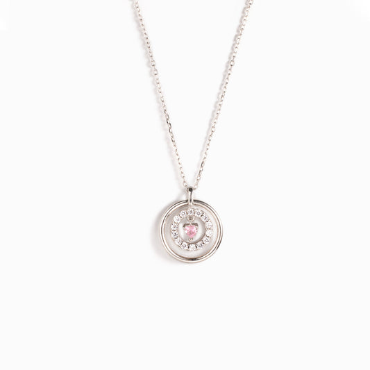 Mother Daughter Encircled Heart Necklace